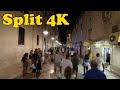 Night walk around Split Croatia 4K.