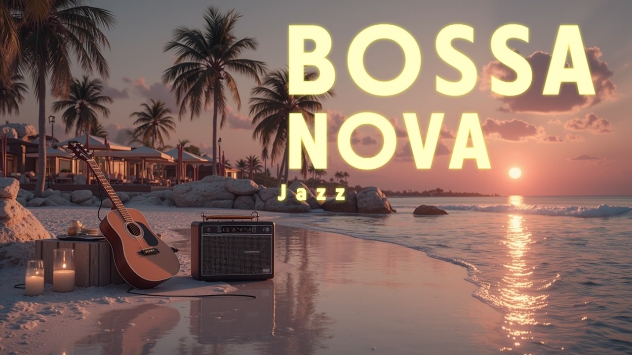 Инструментальная музыка Bossa Nova на гитаре на закате у моря