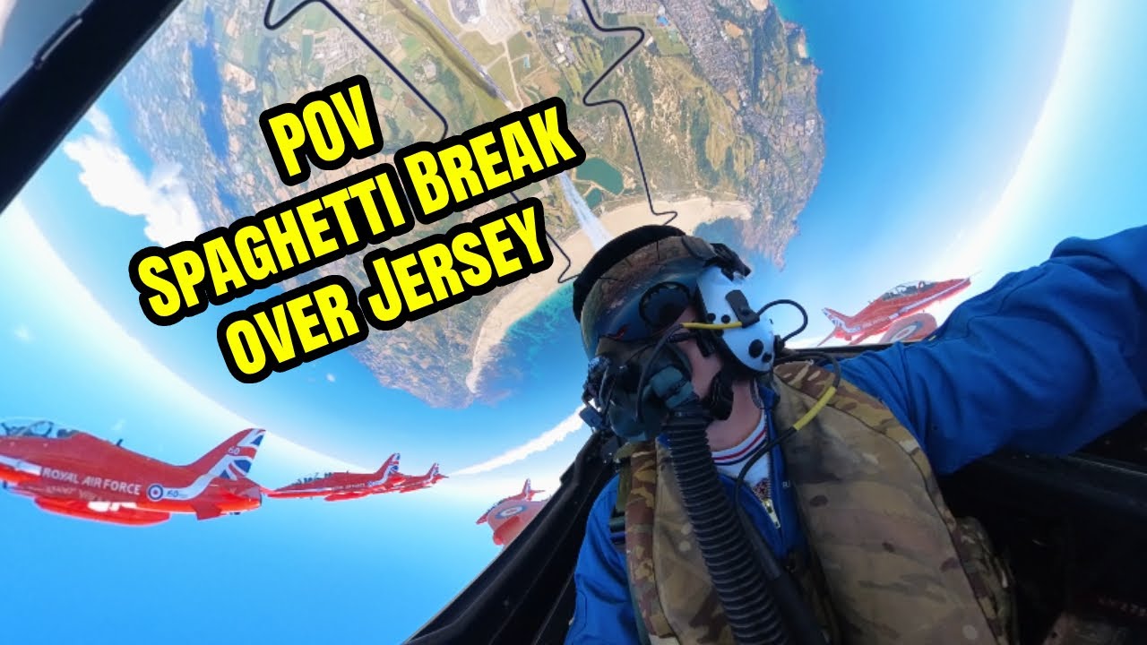 POV from RAF Red Arrows Red 3 Spaghetti Break into Jersey