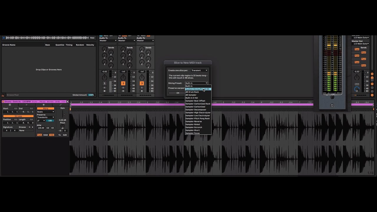 Creating a custom slicing preset in Ableton LIVE - tutorial - YouTube