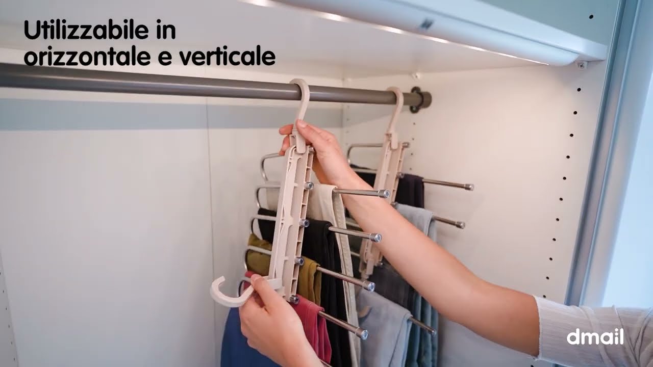 2PCS Grucce Pantaloni Salvaspazio , Grucce Appendiabiti, Porta