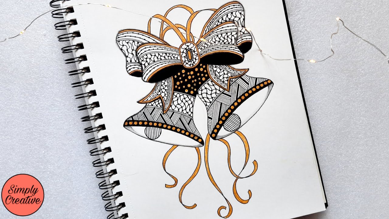 Merry Christmas | Christmas Drawing | How to draw Mandala Art for beginner,Christmas Bells