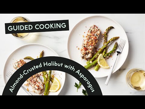 Pressure Cooker Seafood: Almond Crusted Halibut With Asparagus