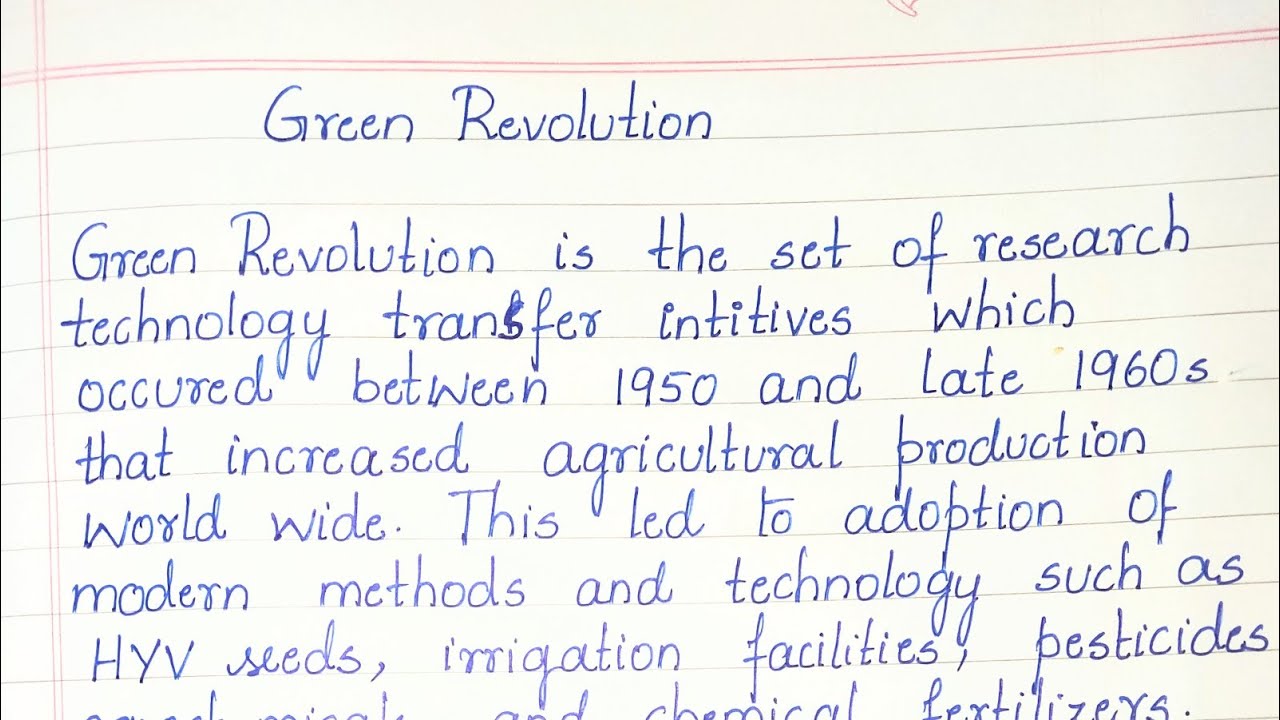 green revolution essay 700 words