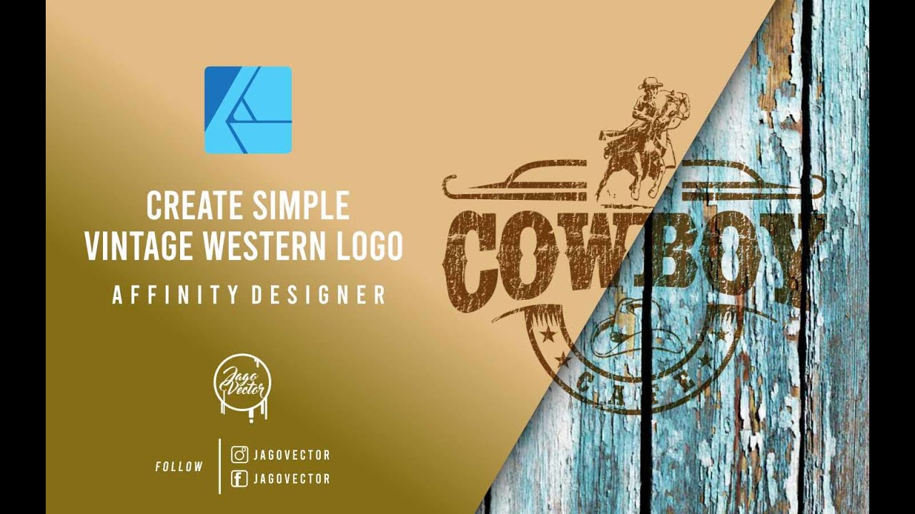 CREATE SIMPLE VINTAGE WESTERN LOGO | AFFINITY DESIGNER