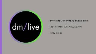 Depeche Mode Radio Greeting - 1982-xx-xx ID Greetings, Ursprung, Sparkasse, Berlin, Germany