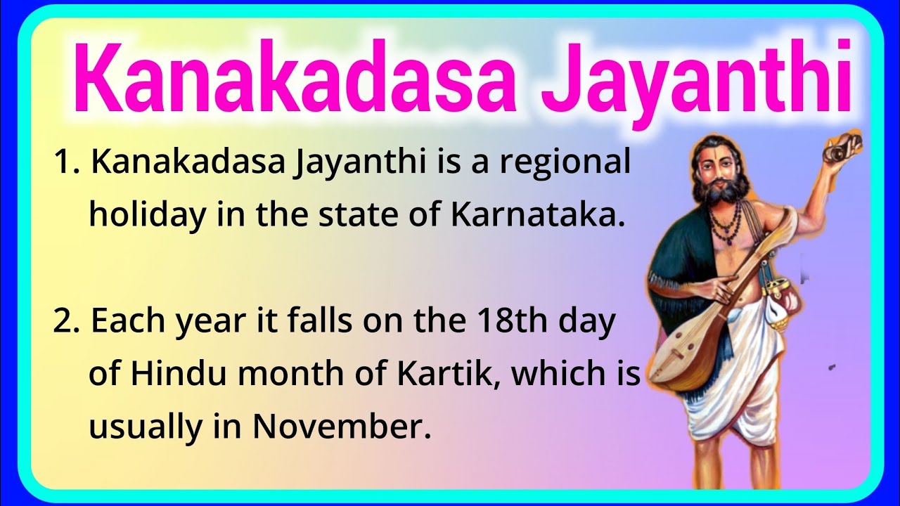10 lines on Kanakadasa Jayanthi in english, few lines about Kanaka ...