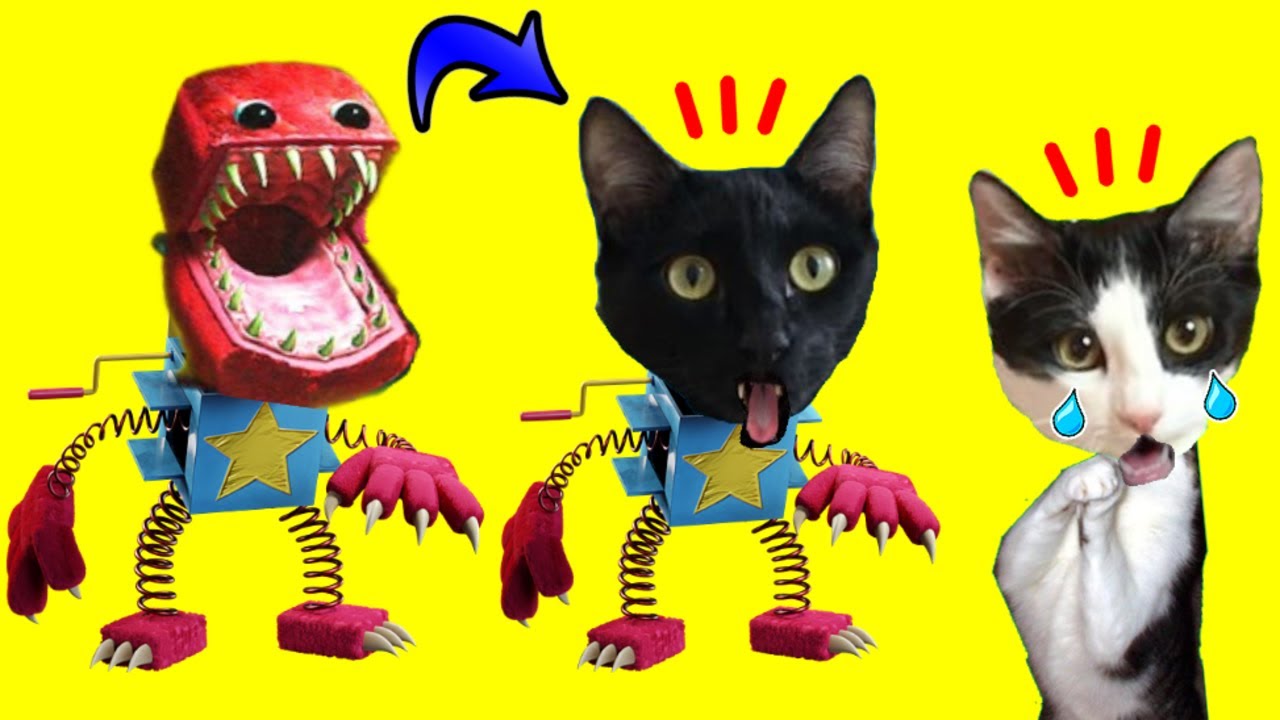 Soy Boxy Boo de Project Playtime en Roblox pero jugando con gatitos Luna y Estrella / Video de gatos