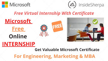 Microsoft Free Online Internship.Free Virtual Experience Program.Get Certified from Microsoft.
