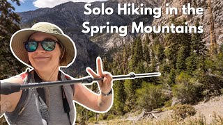 Hiking Mary Jane Falls in the Spring Mountains during fall // solo female hike