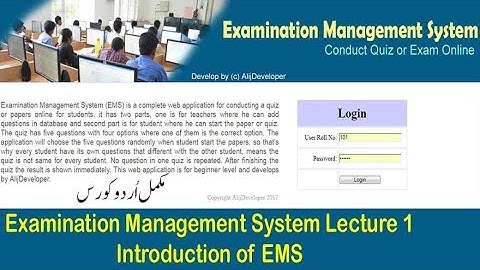 Examination Management System in ASP.Net Complete Project in Urdu/Hindi Language by AlijDeveloper