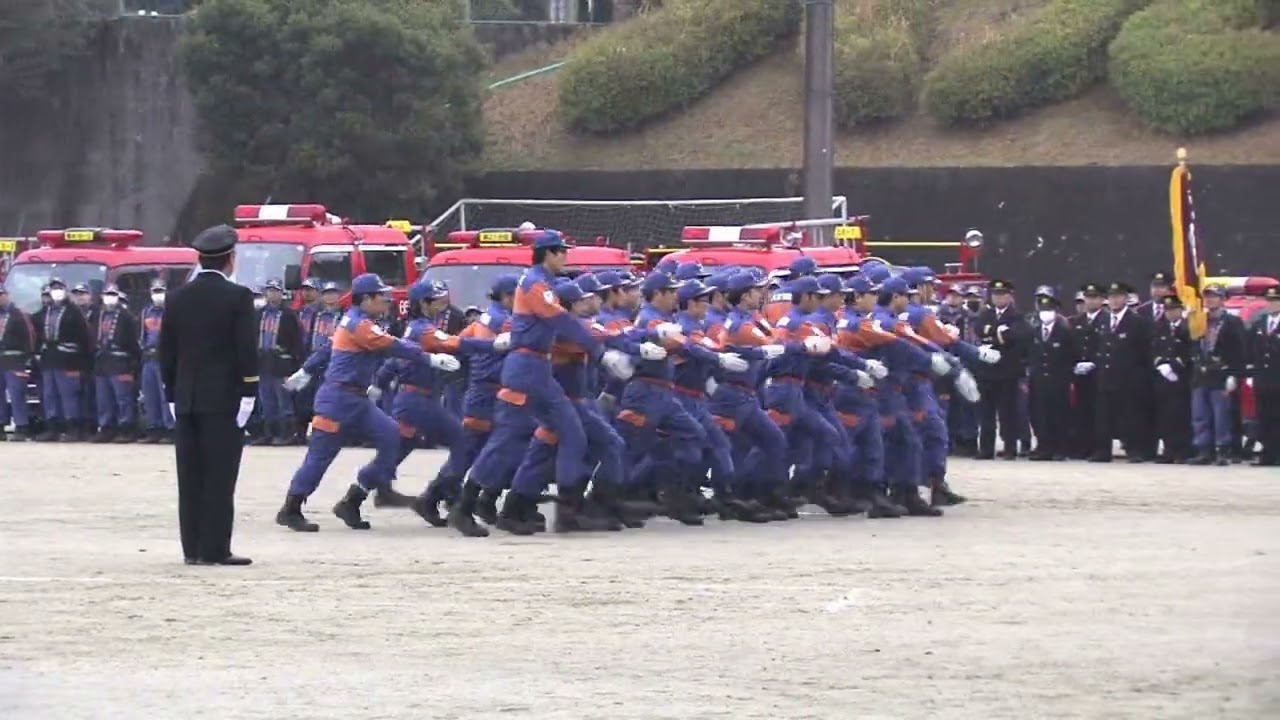 令和6年八女市消防出初式　小隊訓練