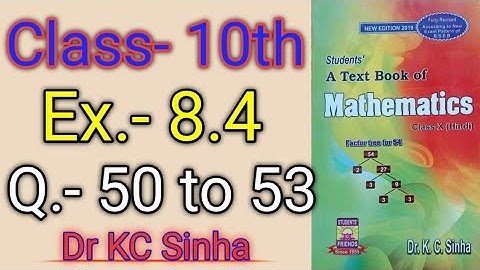 Class-10th , Ex-8.4 , Q - 50 to 53 KC SINHA STUDENTS FRIENDS Maths trigonometry