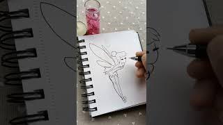 Tinkerbell ✨🧚‍♀️ drawing!!    #shorts #tinkerbell #fairy #easydrawing