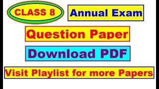 CLASS 8 MATHS ANNUAL EXAM QUESTION PAPER | Class 8 maths question paper 2020