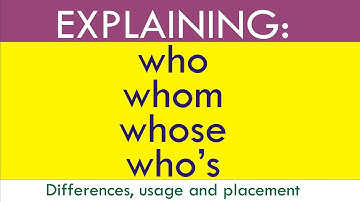 Explaining WHO, WHOM, WHOSE and WHO