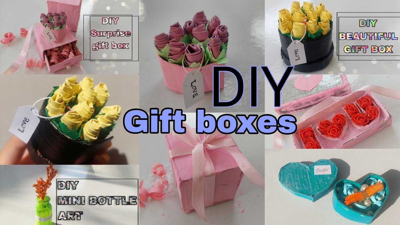10 DIY CARDBOARD GIFT BOXES -cute gift ideas for bff // PAPER GIFTS ...
