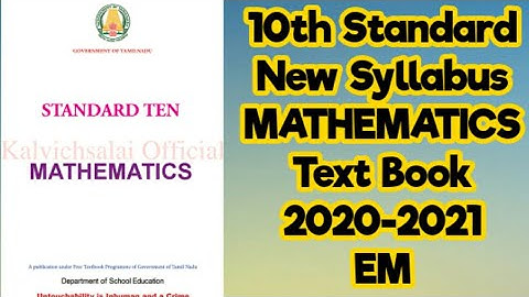 10th Standard MATHEMATICS new Syllabus Text Book | 2020-2021 New Edition | #newbook #newsyllabus