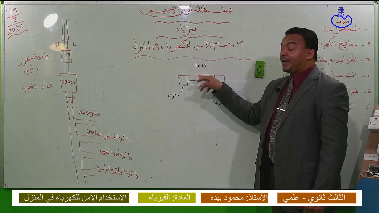 الثالث ثانوي علمي - فيزياء - الاستخدام الآمن للمنازل1