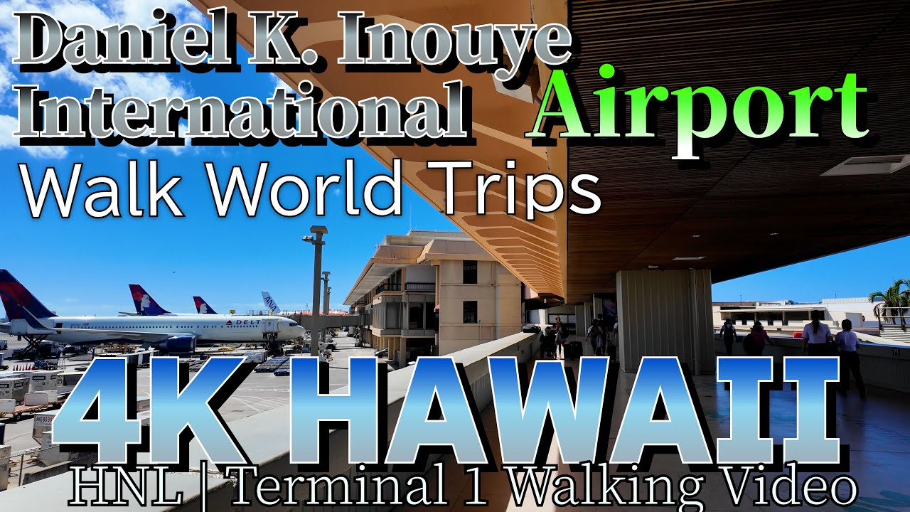 [4K Hawaii] Honolulu Airport Walking Check In to ANA Lounge