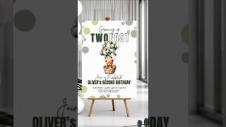 Aesthetic 2nd Birthday Invitation Design, Editable Template