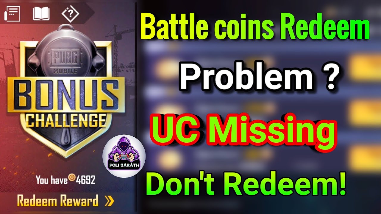 Pubg Mobile Battle Coins Redeem Problem | Pubg UC Cash Is Missing Problem | Malayalam Polisarathwg4