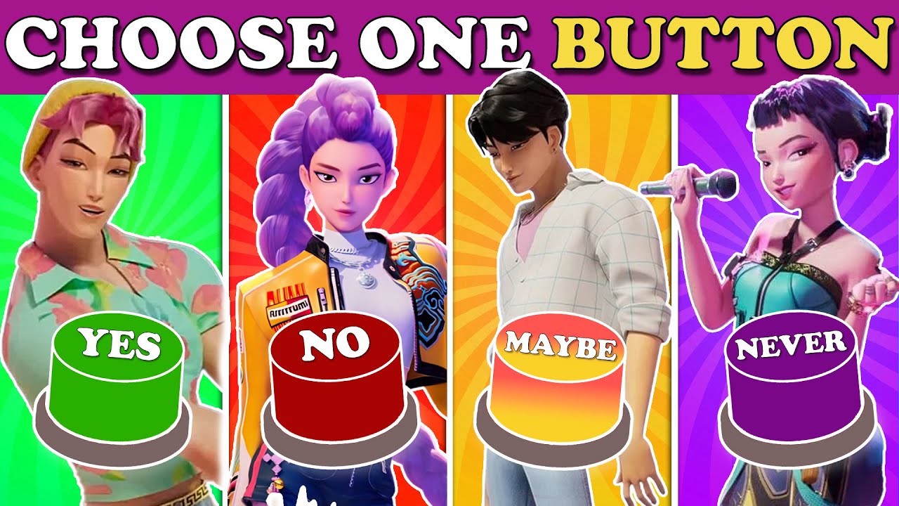 KPOP DEMON HUNTERS 🟢 YES 🔴 NO 🟡 MAYBE 🟣 NEVER Challenge 🤔 Choose One Button!