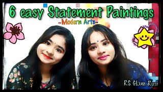 Easy 6 Statement Paintings for Home Decor | Easy Painting | Diy Modern Arts | Diy Canvas Painting |