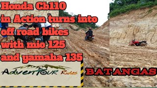 Honda Cb110 in Action turns into off road bikes