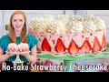 Maple No-Bake Strawberry Rhubarb Cheesecake | with Maple from Canada | Perfect Dessert for Summer!
