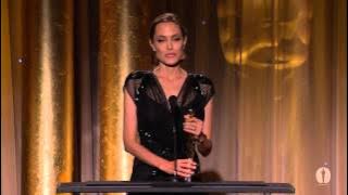 Angelina Jolie receives the Jean Hersholt Humanitarian Award at the 2013 Governors Awards
