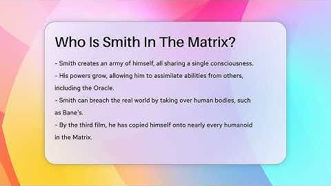 Who Is Smith In The Matrix? - The SciFi Reel