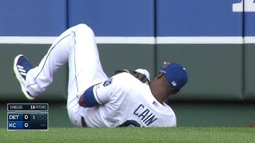 DET@KC: Cain makes a great grab at the wall in right