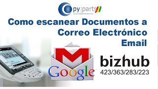 Scanear Documentos a Correo Electrónico Scan to Email desde Fotocopiadoras bizhub 223, 283, 363, 423