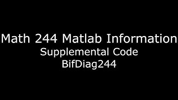 Matlab Supplemental Code - BifDiag