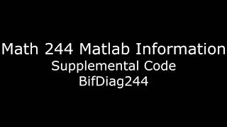Matlab Supplemental Code - BifDiag