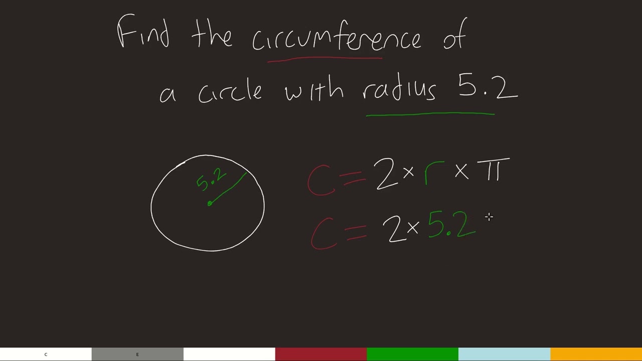 Silent Algebra - Find the Circumference of a Circle Given the Radius - Example 1