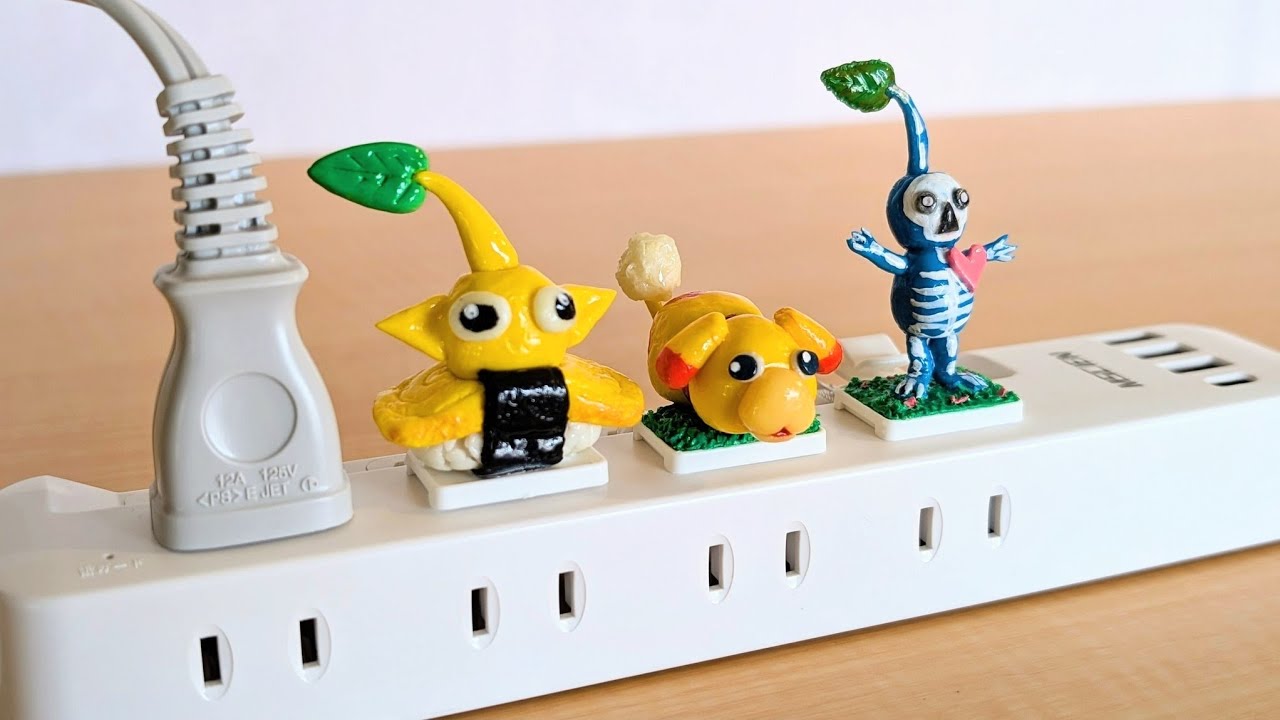 【粘土】ピクミンとオッチンのコンセントカバー 作ってみた。