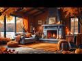 Relax by the Autumn Lakeside Cottage Fireplace | Autumn Retreat Serenity