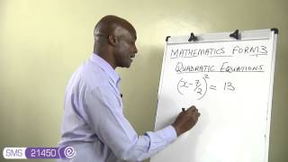 FORM 3 MATHEMATICS QUADRATIC EQUATION PART 1