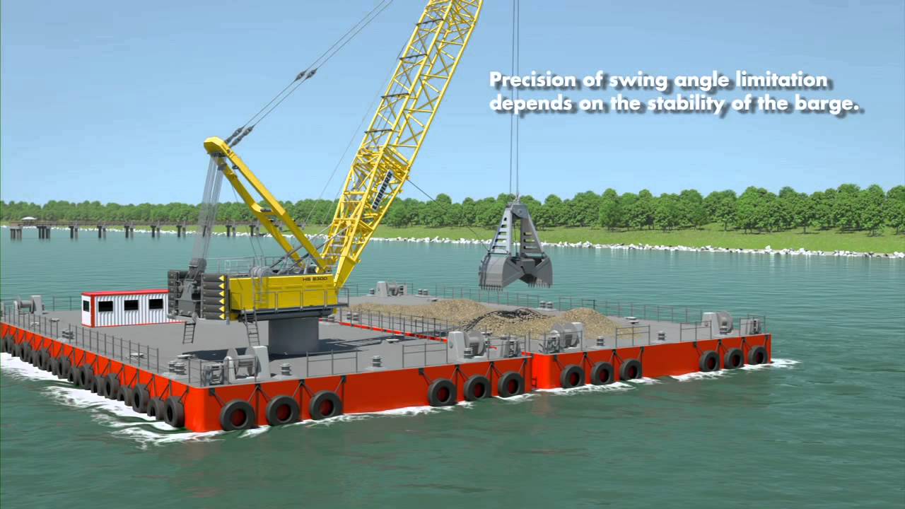 Liebherr HS 8300 HD Pactronic in dredging application on a barge