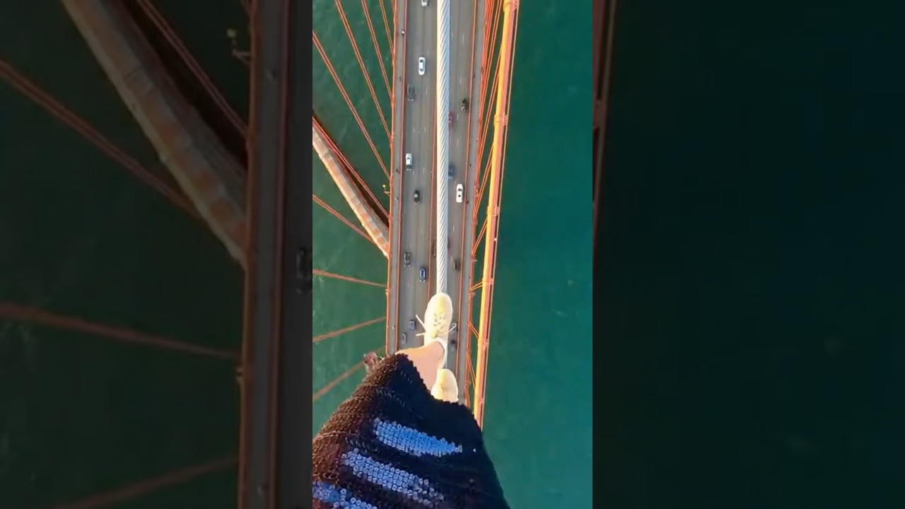 How I walked Over Golden Bridge San Francisco Highway On High Rope