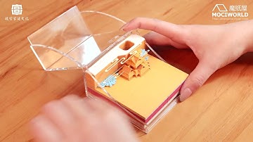 Laser cuts notepad to reveal 3D model