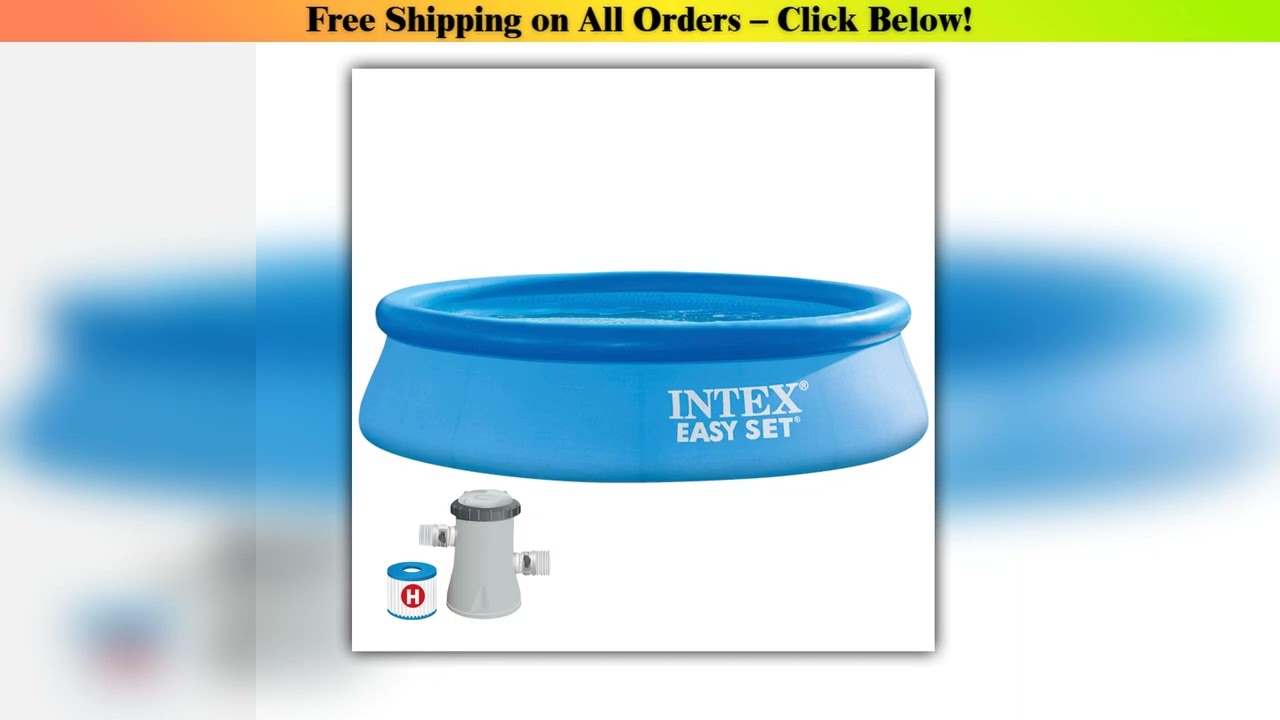 Intex - easy set round inflatable pool up to 4 meters in diameter, blue, with purifier included,