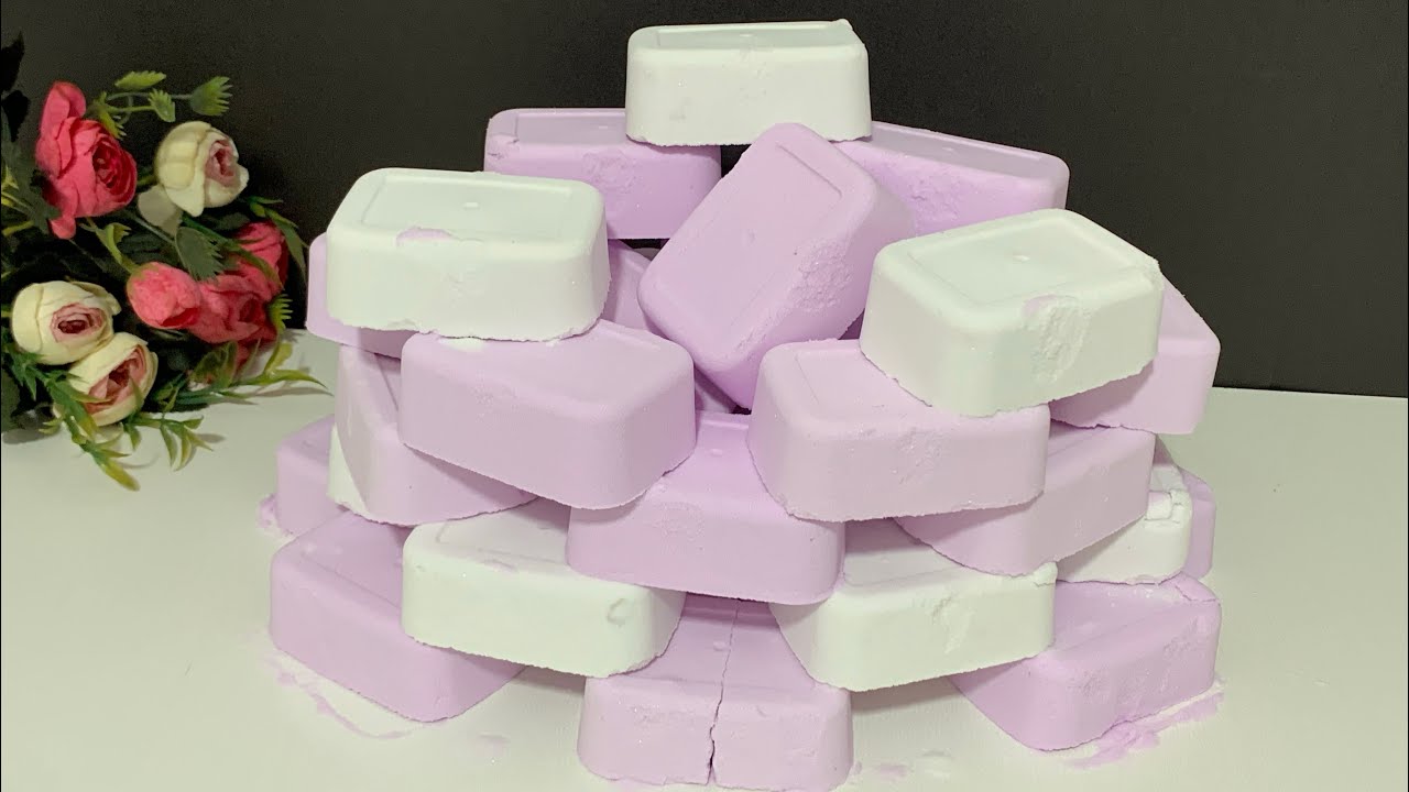 ASMR relaxing baking soda ✨| more palm crush | purple and white combination 🌈crunchy purple bricks