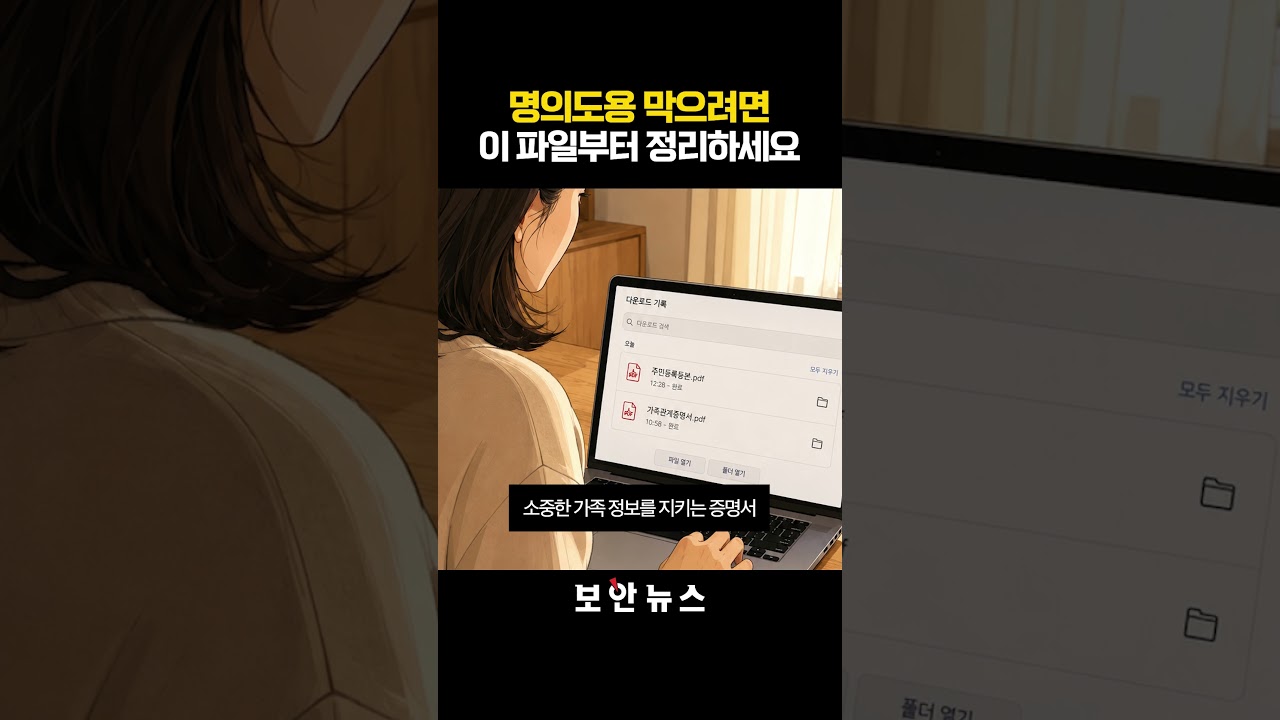 카톡방에 등본 그대로 두셨나요? 명의도용 100% 막는 증명서 파일 관리법 #주민등록등본 #가족관계증명서 #개인정보보호 #명의도용예방