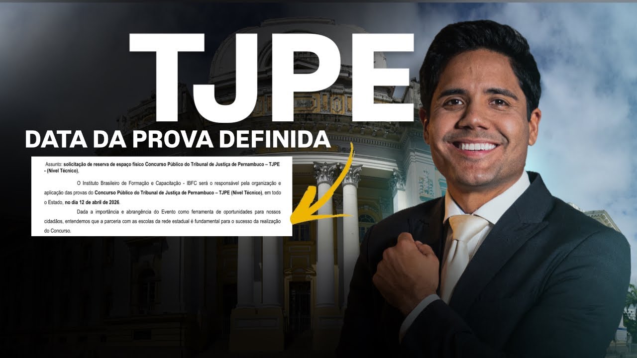 Concurso TJPE: data definida para as provas de técnico, banca IBFC