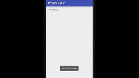 Android Back Button to Exit