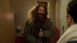 He invites a homeless man in his house, who refuses to leave and things turn dark