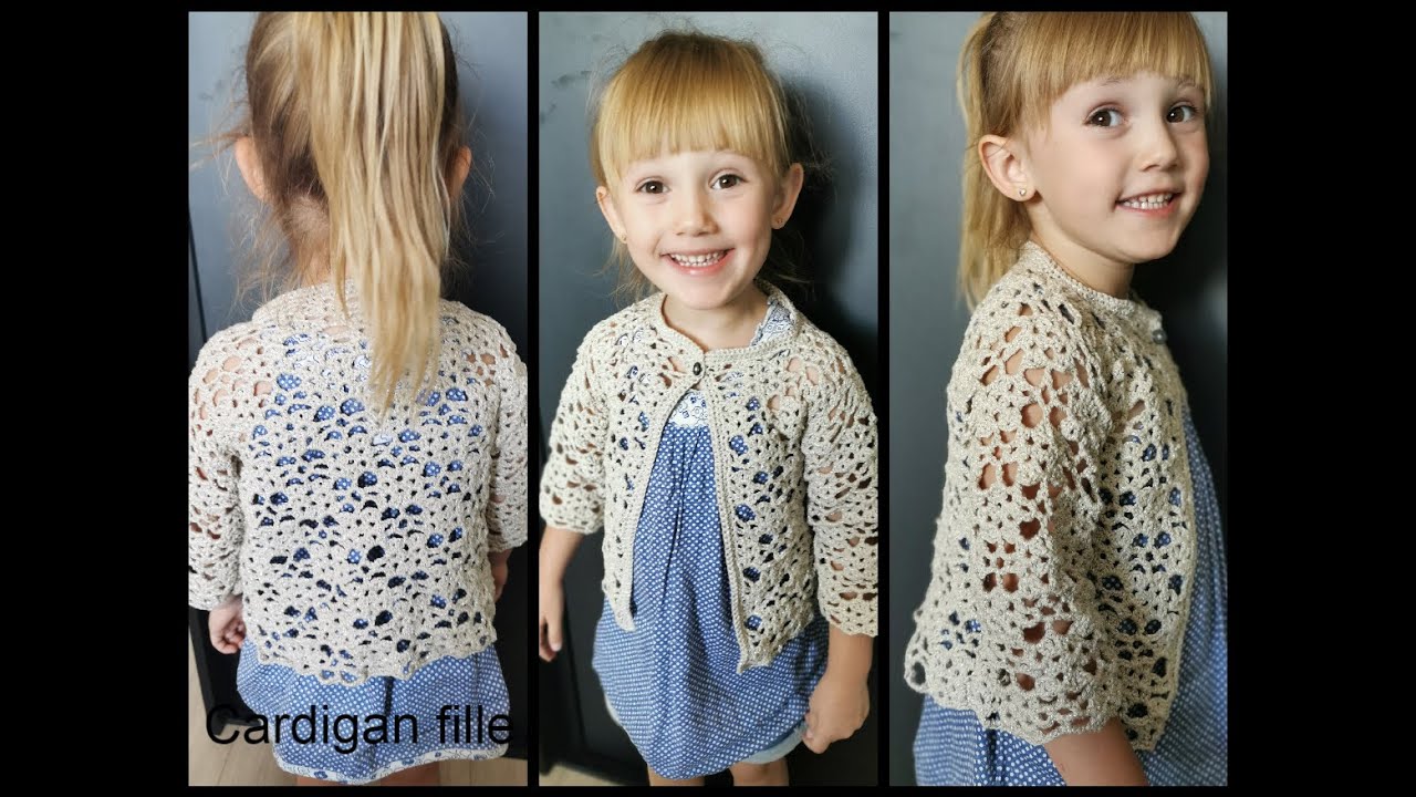 Tuto Crochet Cardigan ou gilet enfant - YouTube